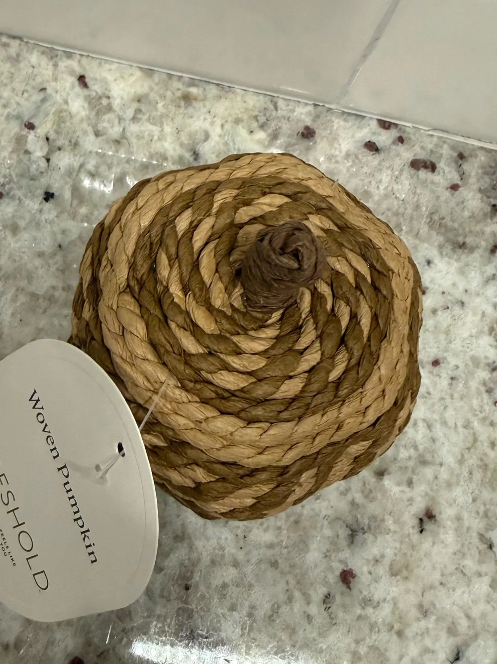 3/$15* Threshold Fall Decor: Small Natural Woven Pumpkin Brown and Cream NWT